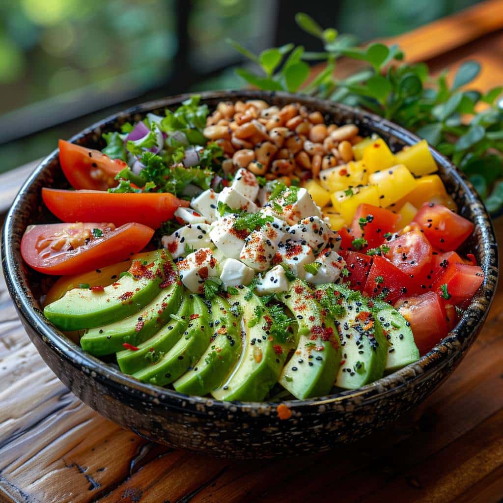 Recette bio facile : Salades gourmandes pour un déjeuner sain et rapide